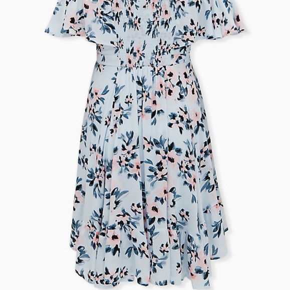 Torrid Floral Gauze Cold Shoulder Dress - Picture 2 of 3